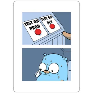 استیکر مدل Golang Gopher Two Buttons