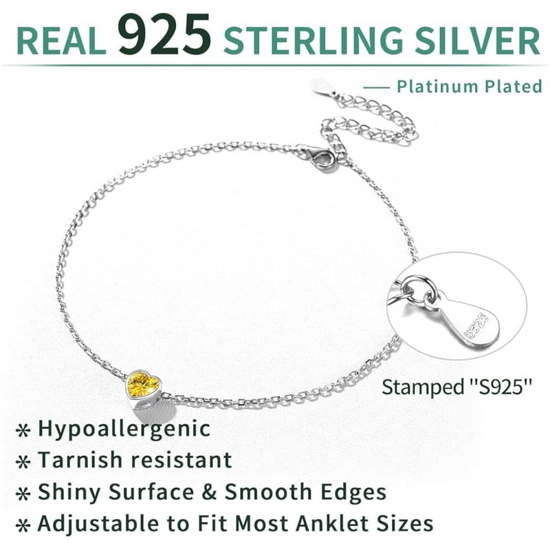 پابند نقره زنانه مدل سنگ توپاز