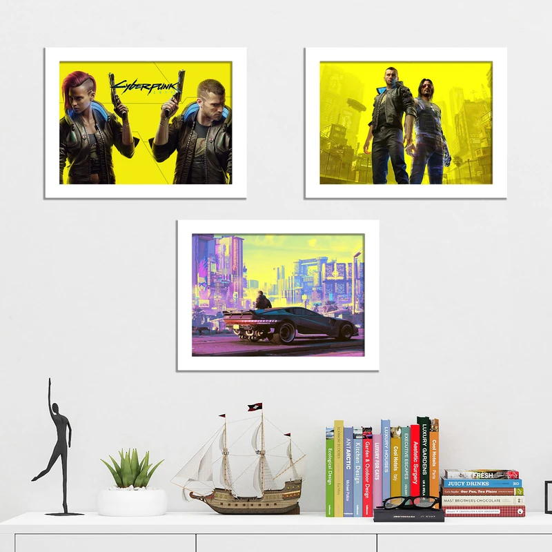 تابلو طرح  cyberpunk 2077 مدل 114w مجموعه 3 عددی