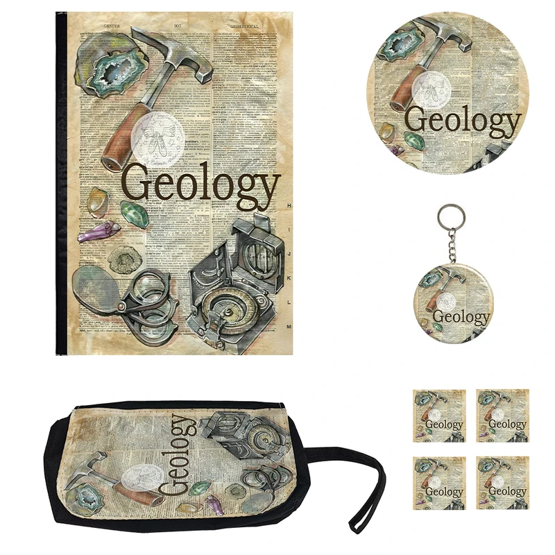 بسته لوازم تحریر مدل زمین شناسی کد Geology مجموعه 8 عددی 