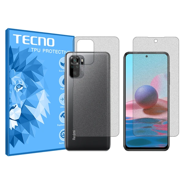 محافظ صفحه نمایش مات تکنو مدل HyMTT مناسب برای گوشی موبایل شیائومی Redmi Note 10S به همراه محافظ پشت گوشی