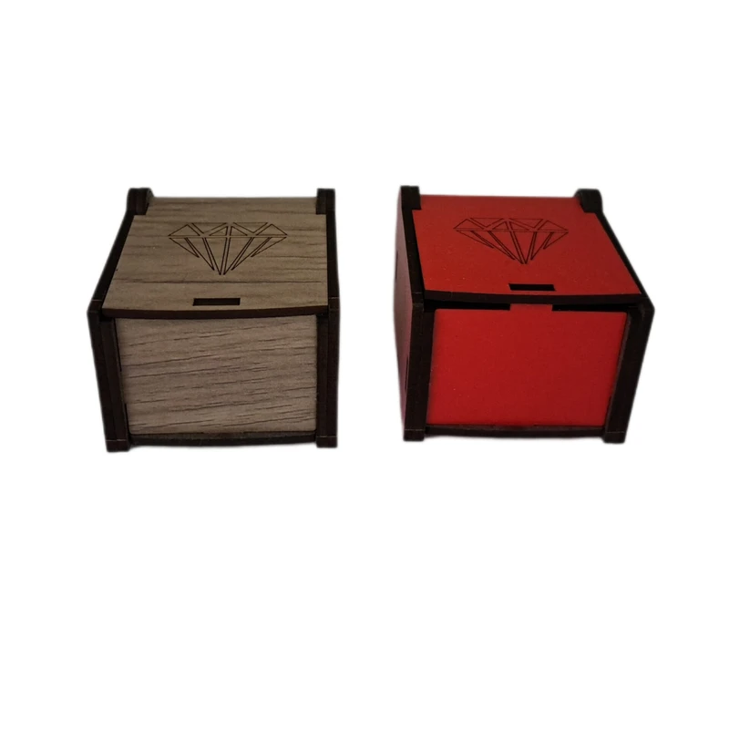 جعبه انگشتر مدل چوبی مجموعه ۲ عددی