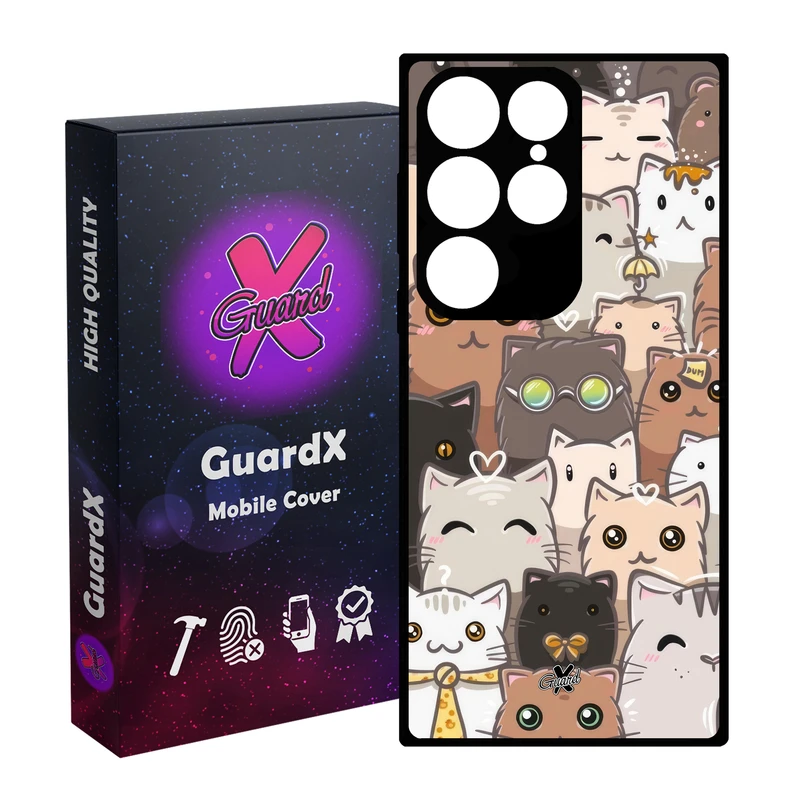 کاور گارد ایکس طرح Cat مدل Glass10674 مناسب برای گوشی موبایل سامسونگ Galaxy S24 Ultra