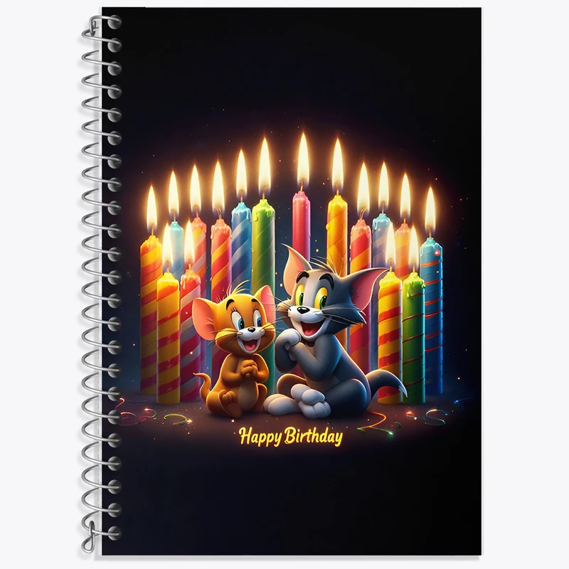 دفتر زبان 50 برگ خندالو مدل سه خط طرح تولدت مبارک کد F6542