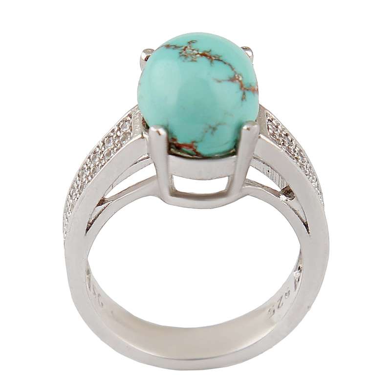 انگشتر نقره زنانه بازرگانی میلادی مدل فیروزه طبیعی نیشابور کد AWR_1647 انگشتر نقره زنانه بازرگانی میلادی مدل فیروزه طبیعی نیشابور کد AWR_1647