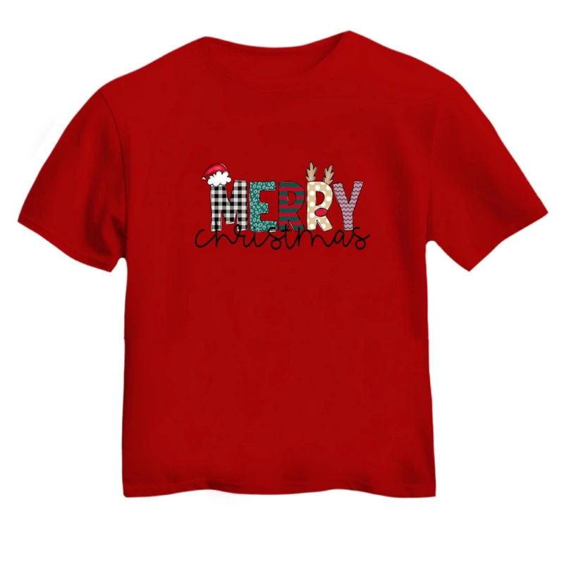 تی شرت آستین کوتاه بچگانه مدل نوشته کریسمس کد 27