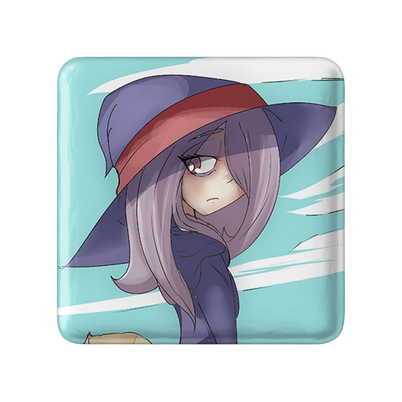 مگنت خندالو طرح سوسی انیمه جادوگران کوچک Little Witch Academia  مدل مربعی کد 22904