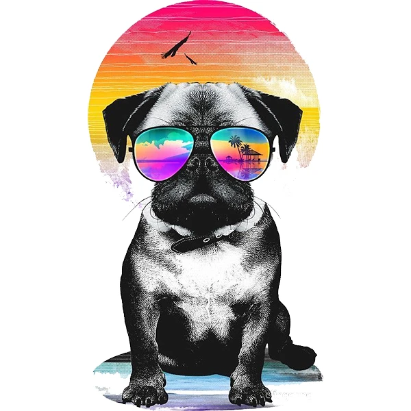 استیکر پارچه و لباس پاد آفرین طرح سگ بامزه کد 4984