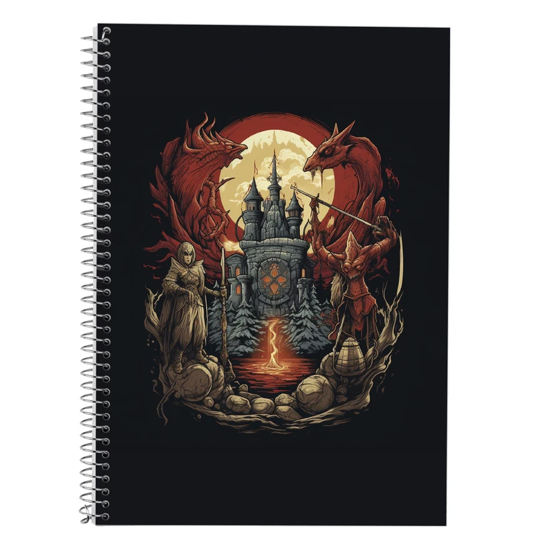 دفتر زبان 50 برگ مدوپد مدل سه خط طرح  ارباب حلقه ها The Lord of the Rings کد DF3009