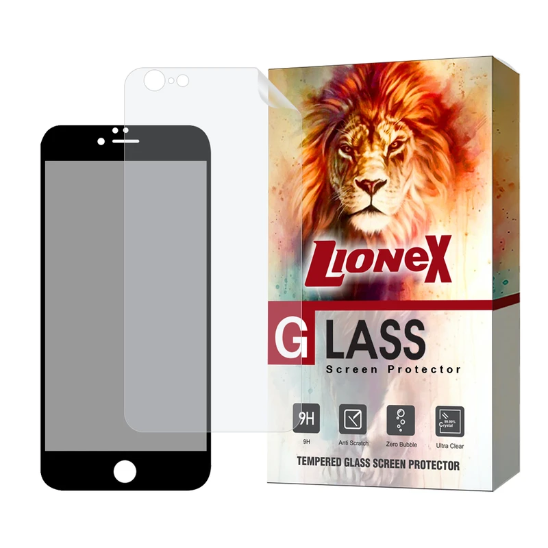 محافظ صفحه نمایش حریم شخصی لایونکس مدل FULLPRIVNANOL مناسب برای گوشی موبایل اپل iPhone 6s Plus / 6 به همراه محافظ پشت گوشی