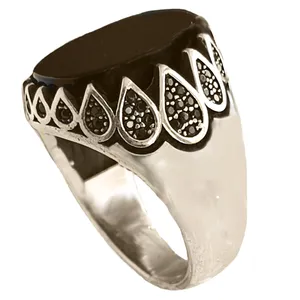 انگشتر نقره مردانه مدل عقیق اسپرت MS9055