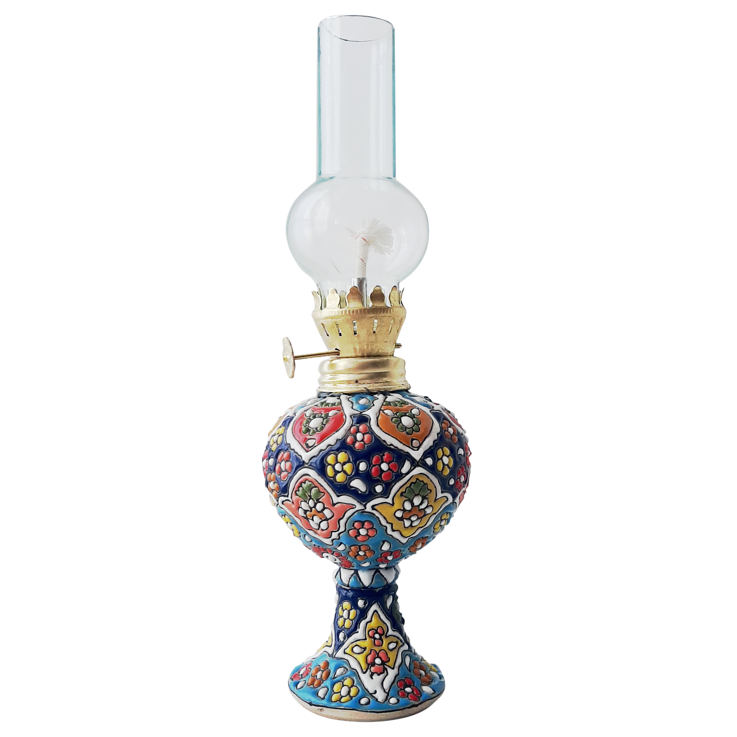 چراغ گرد سوز میناکاری سفالی کد ZB11