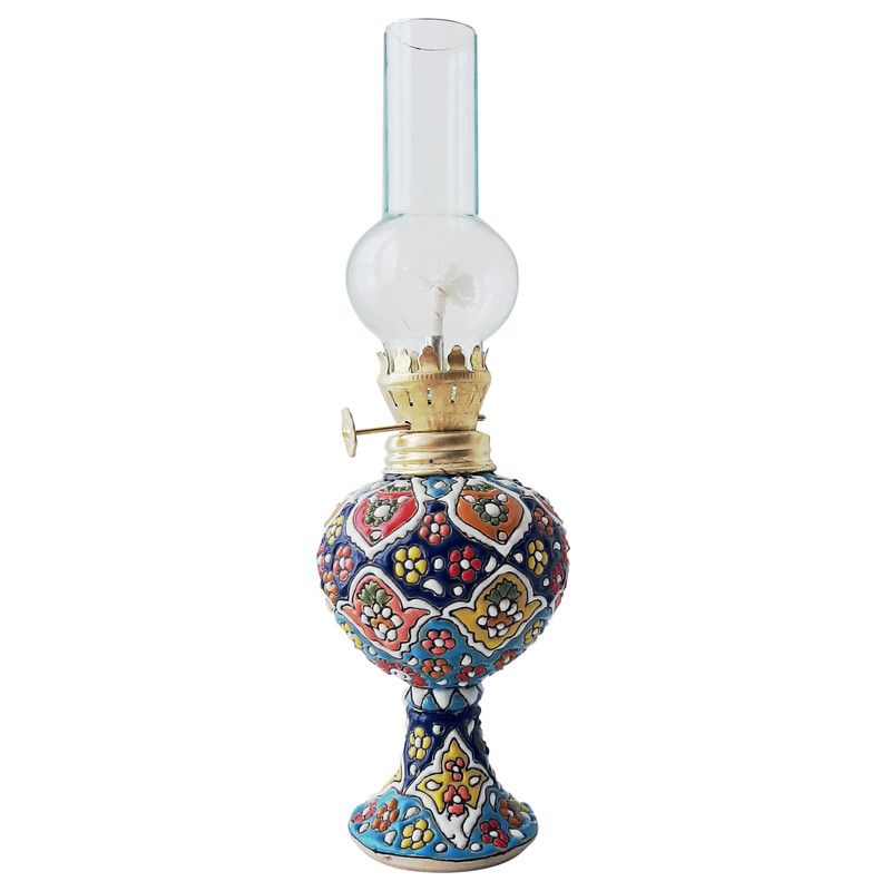 چراغ گرد سوز میناکاری سفالی کد ZB11