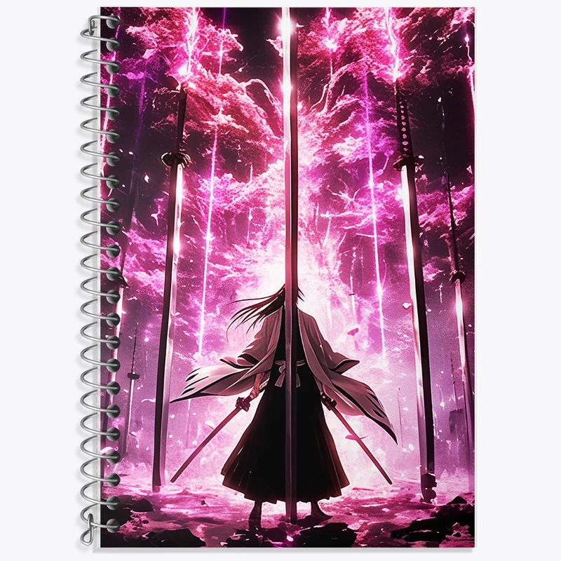 دفتر زبان 50 برگ خندالو مدل دو خط طرح انیمه بلیچ (Bleach) کد F5605