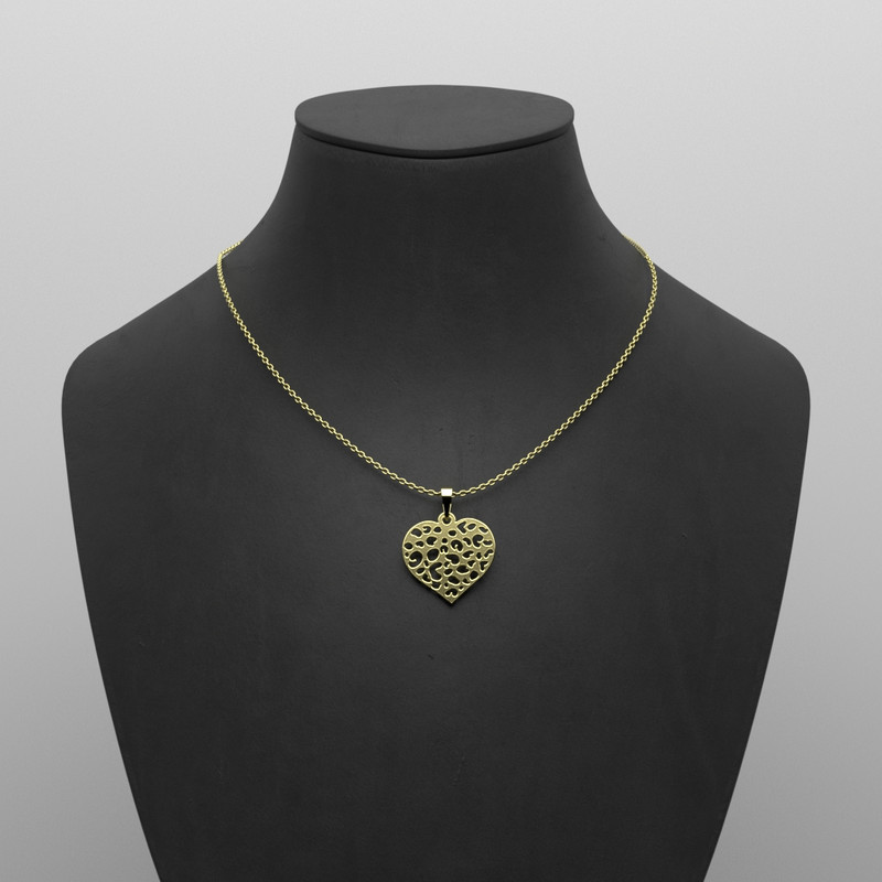 گردنبند طلا 18 عیار زنانه مدوپد مدل قلب کد R2-1-1071