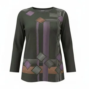 تونیک آستین بلند زنانه مدل موهر چاپ نگین دار۰۰۷