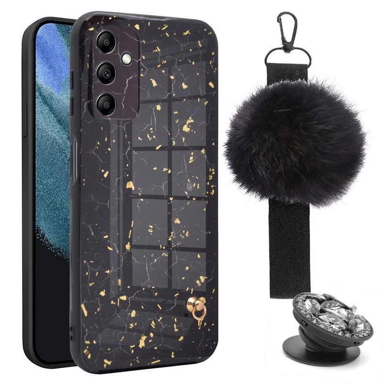 کاور مدل پام پام مناسب برای گوشی موبایل سامسونگ Galaxy A15 به همراه بند و پایه نگهدارنده