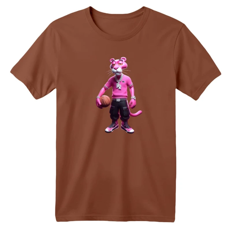 تی شرت آستین کوتاه بچگانه مدل پلنگ صورتی کد 03 