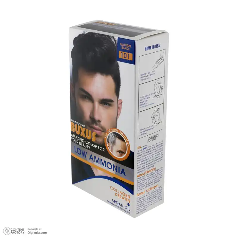 کیت رنگ مو بوکساس شماره 101 حجم 50 میلی لیتر رنگ مشکی طبیعی