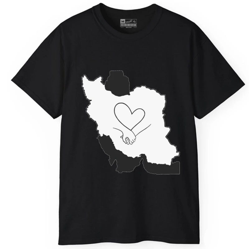 تی شرت آستین کوتاه مردانه پاد آفرین مدل نقشه ایران کد 110