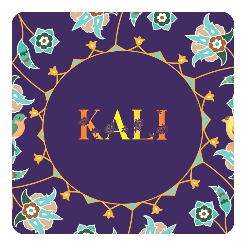 مگنت کاکتی طرح اسم کالی kali مدل گل و بلبل کد mg14395