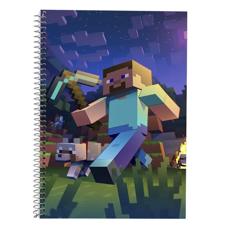 دفتر زبان 50 برگ مدوپد مدل سه خط طرح ماینکرفت minecraft کد DF14017