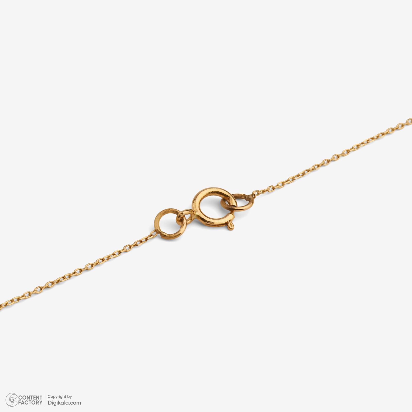 گردنبند طلا 18 عیار زنانه با زنجیر حلقه‌ای (فلامینگو) وی گالری مدل تک گوی تراش کد NC3634 -  - 3