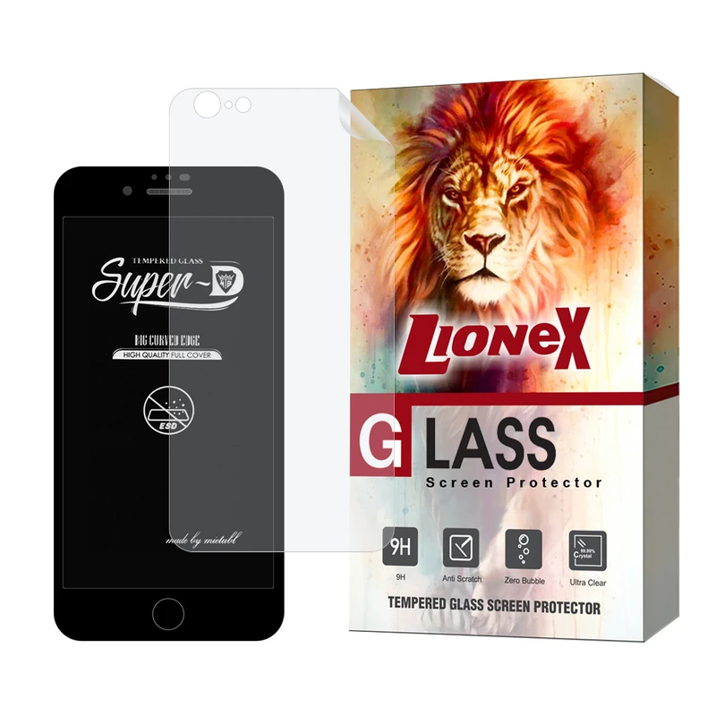محافظ صفحه نمایش لایونکس مدل SUPNABKLI مناسب برای گوشی موبایل اپل iPhone 6 / iPhone 6s به همراه محافظ پشت گوشی