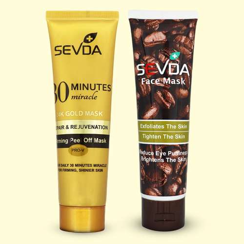 ماسک صورت سودا مدل قهوه و طلا حجم 100 میلی لیتر مجموعه 2 عددی
