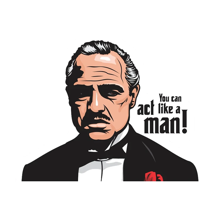 استیکر پارچه و لباس پاد آفرین مدل گادفادر کد 1847