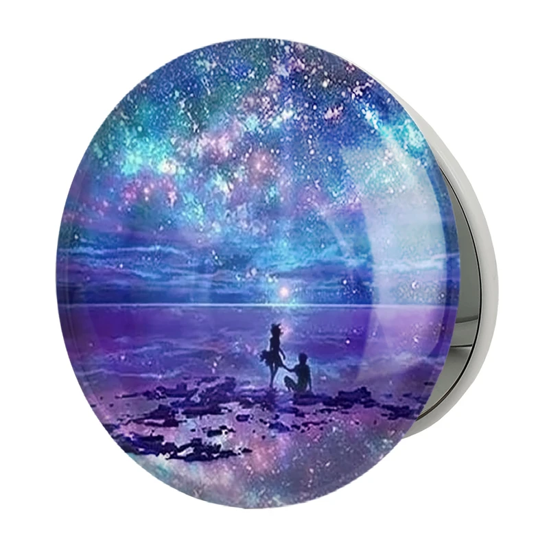 آینه جیبی خندالو طرح کهکشان مدل تاشو کد 6016 