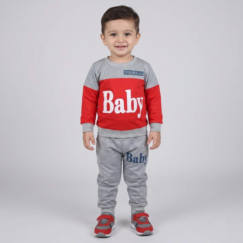 ست تی شرت و شلوار پسرانه مدل BABY کد 104