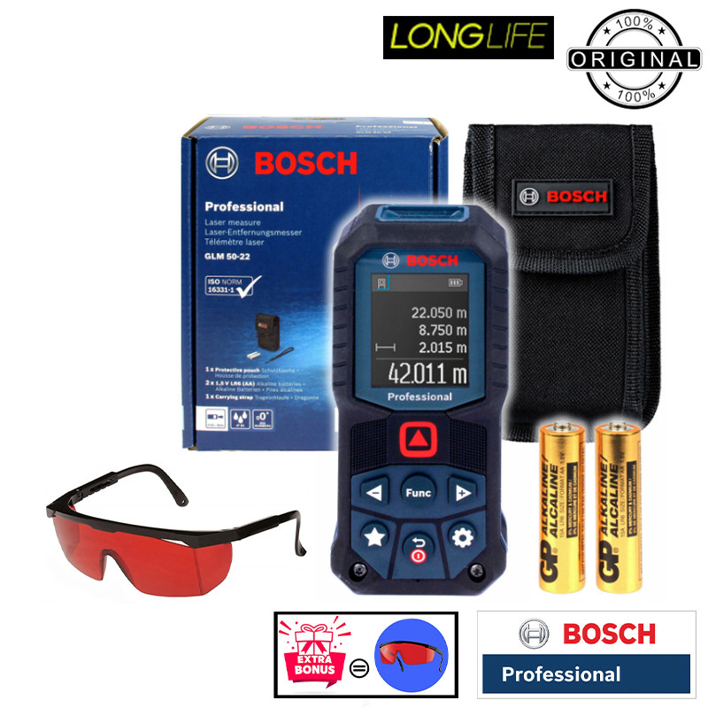 متر لیزری بوش مدل GLM 50-27 C + Red Glass Laser  برد 50 متر