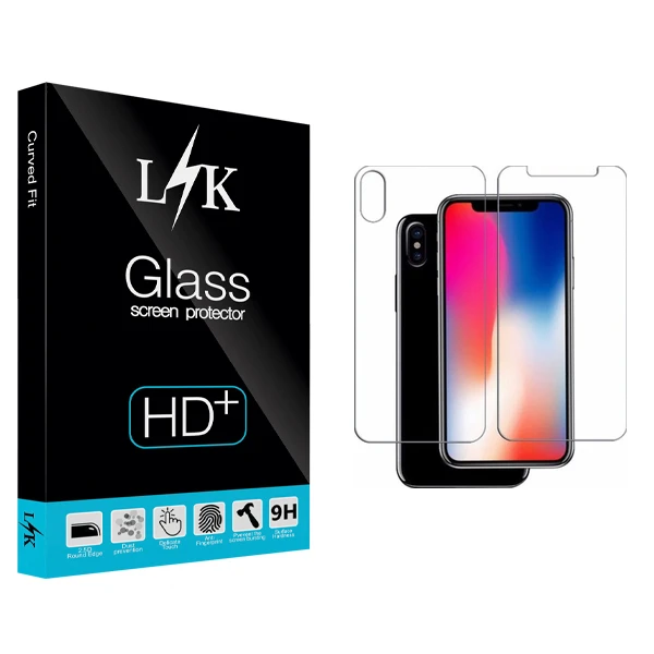 محافظ صفحه نمایش و پشت گوشی ال کی مدل +HD مناسب برای گوشی موبایل اپل iphone X