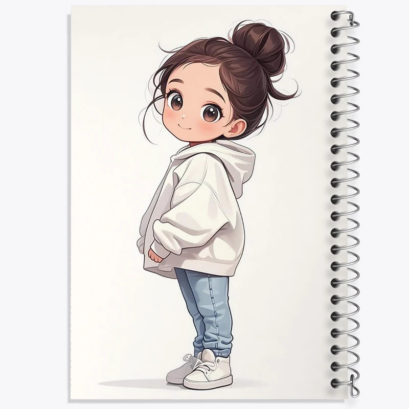 دفتر مشق 50 برگ خندالو طرح دخترانه کیوت کد N1832