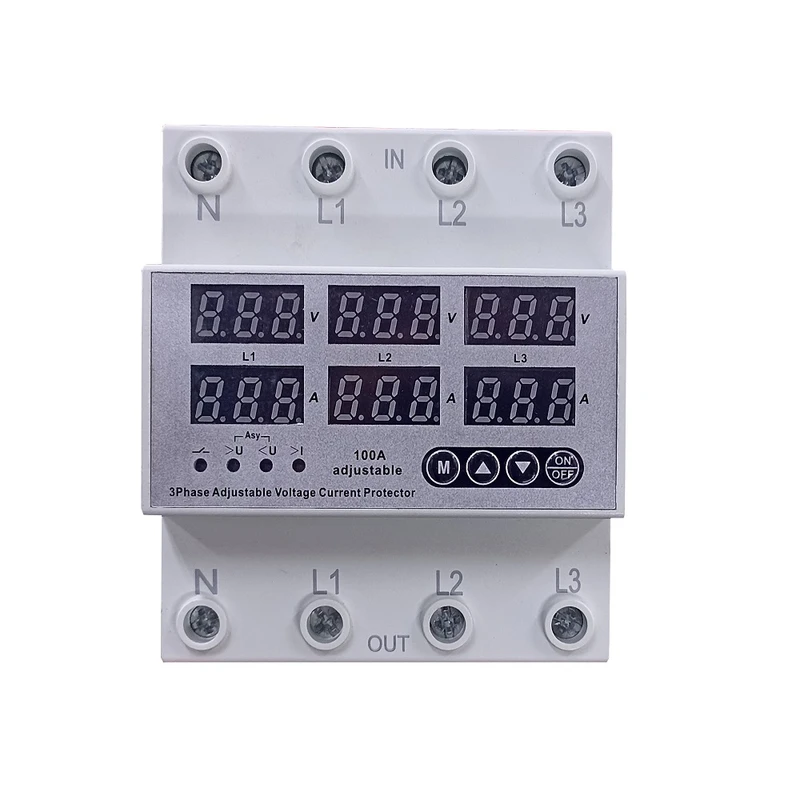 محافظ ولتاژ و جریان سه فاز 63 آمپر تکستن کد txton/VA/63A