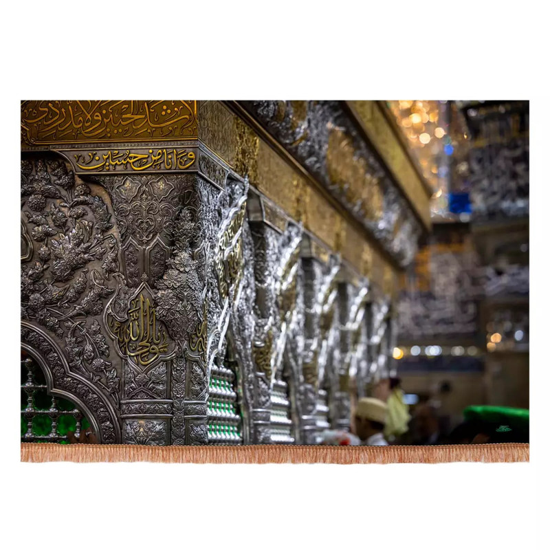 پرچم خدمتگزاران مدل کتیبه مذهبی طرح ضریح امام حسین علیه السلام کد 40003515