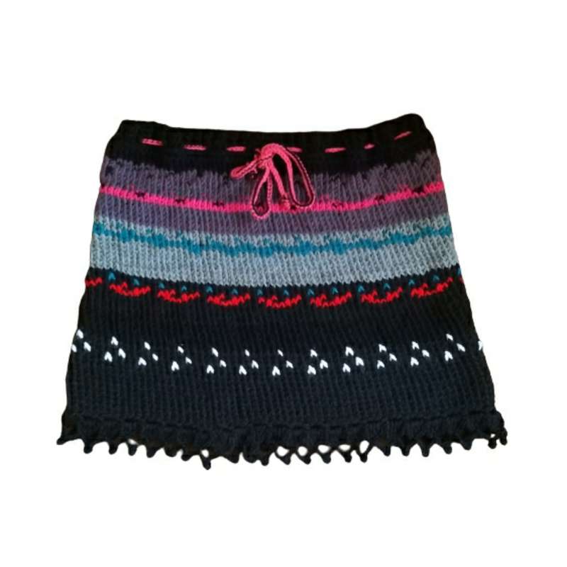 دامن بافتنی زنانه مدل نقشینه