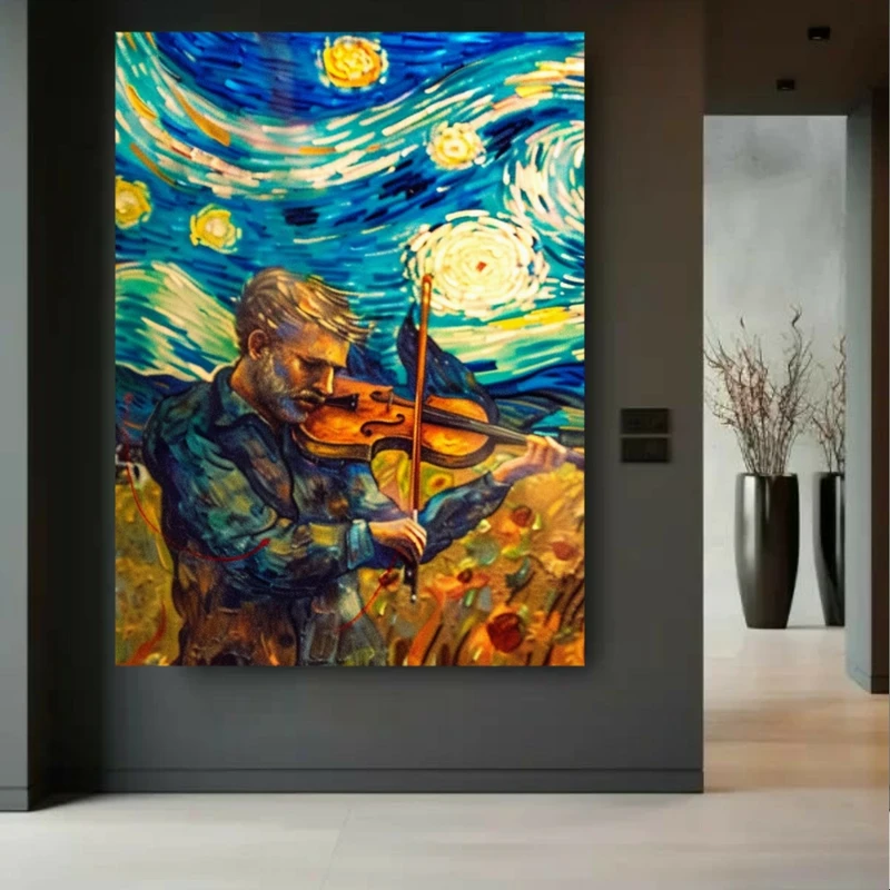 تابلو بوم مدل نقاشی ون گوگ و ویولن کد FP104697
