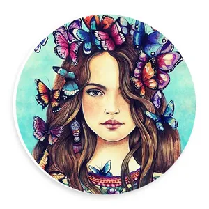  دیوارکوب طرح دختر و پروانه ها مدل wtb580