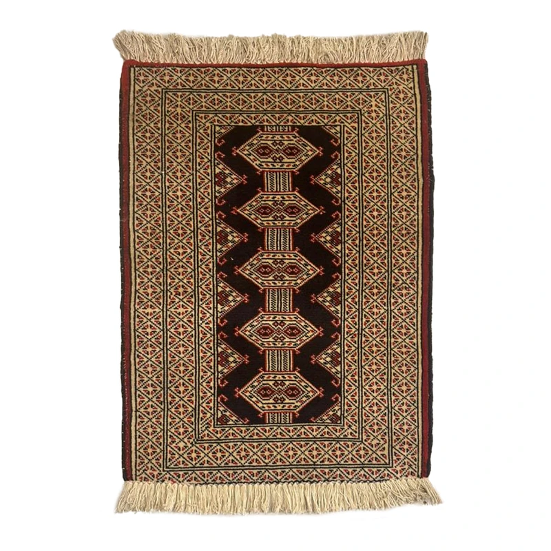 فرش دستبافت نیم متری مدل ترکمن کد Nkp/stp12