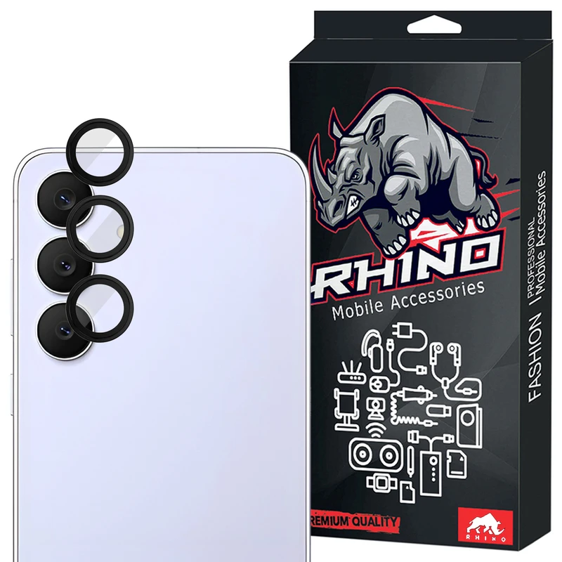 محافظ لنز دوربین شیشه‌ای راینو مدل R-Ring مناسب برای گوشی موبایل Galaxy S25 FE