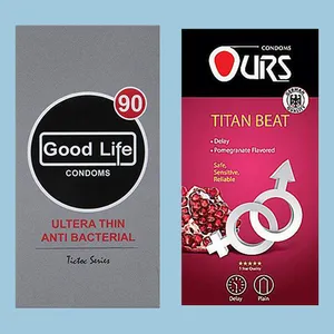 کاندوم گودلایف مدل Ultra Thin Anti Bacterial بسته 12 عددی به همراه کاندوم تنگ کننده انار اورز مدل Titan بسته 12 عددی