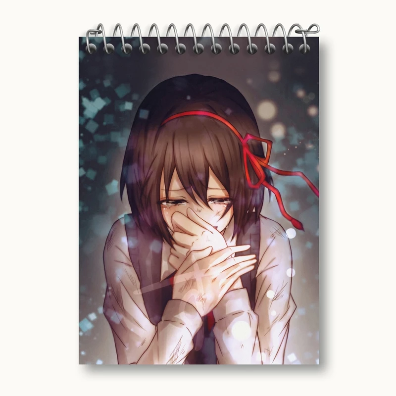 دفتر یادداشت 50 برگ خندالو مدل میتسویا میامیزو انیمه یورنیم Your Name کد 16263