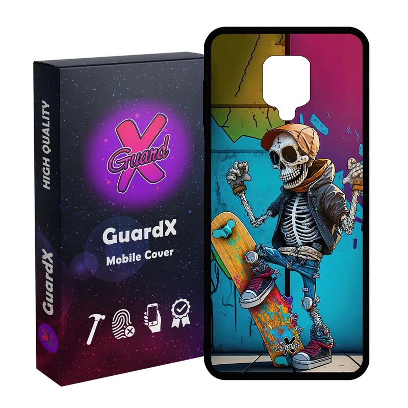 کاور گارد ایکس طرح اسکلت مدل Glass10603 مناسب برای گوشی موبایل شیائومی Redmi Note9 Pro/Note 9 Pro Max/Redmi Note 9S/MI Poco M2 Pro