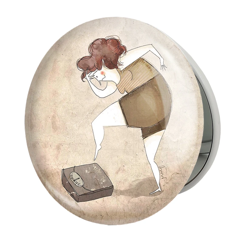 آینه جیبی خندالو طرح چاقی مدل تاشو کد 5412 