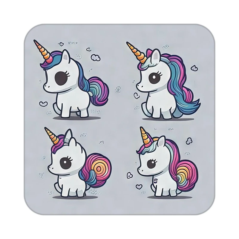 زیر لیوانی کاکتی طرح اسب تک شاخ و یونیکورن مدل mp30587