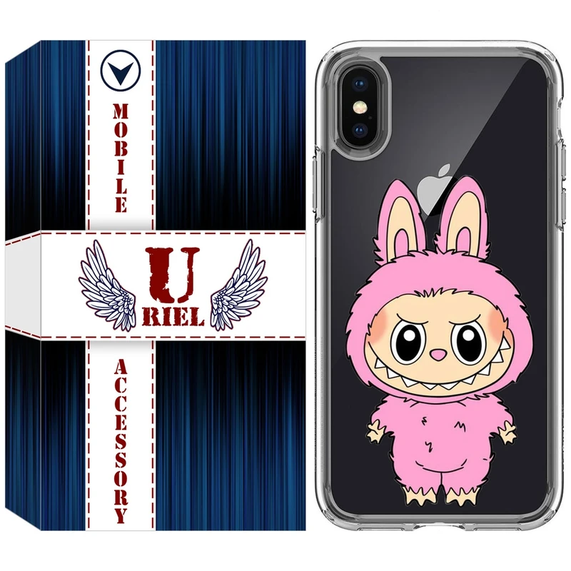 کاور یوریل قاب مدل Clear کد 129 طرح لبوبو Labubu مناسب برای گوشی موبایل اپل iPhone X / XS
