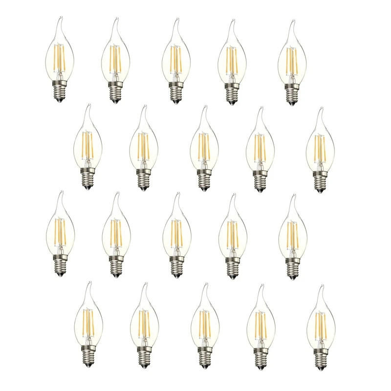 لامپ فیلامنتی 8 وات مدل اشکی 2026 پایه E14 بسته 20 عددی