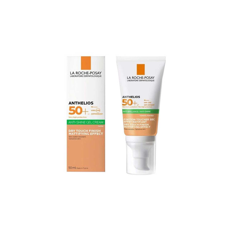 ژل کرم ضد آفتاب رنگی لاروش پوزای SPF50 مدل آنتی شاین مناسب پوست های چرب حجم 50 میلی لیتر